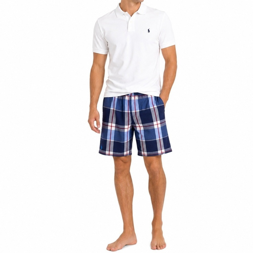 U.S. Polo Assn. Shorts Mens Size M Blue Plaid Casual Classic Athleisure